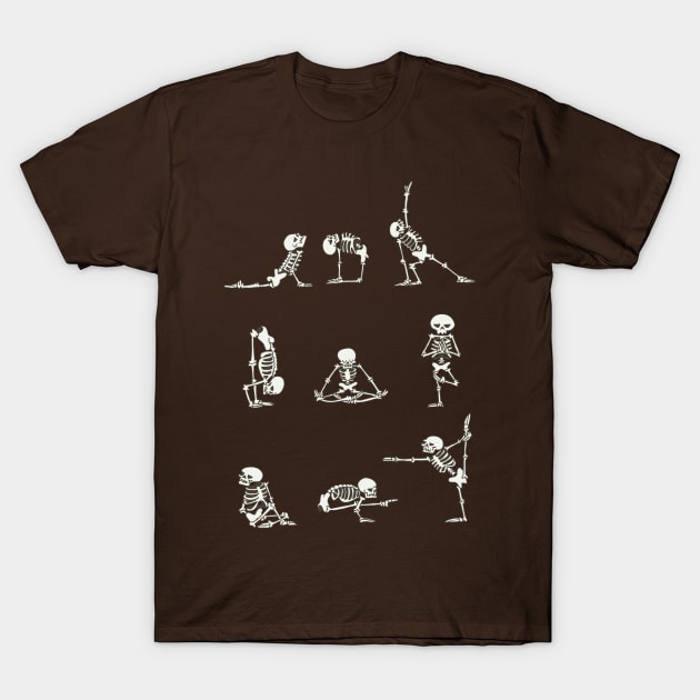 Skeleton Yoga T-Shirt by huebucket